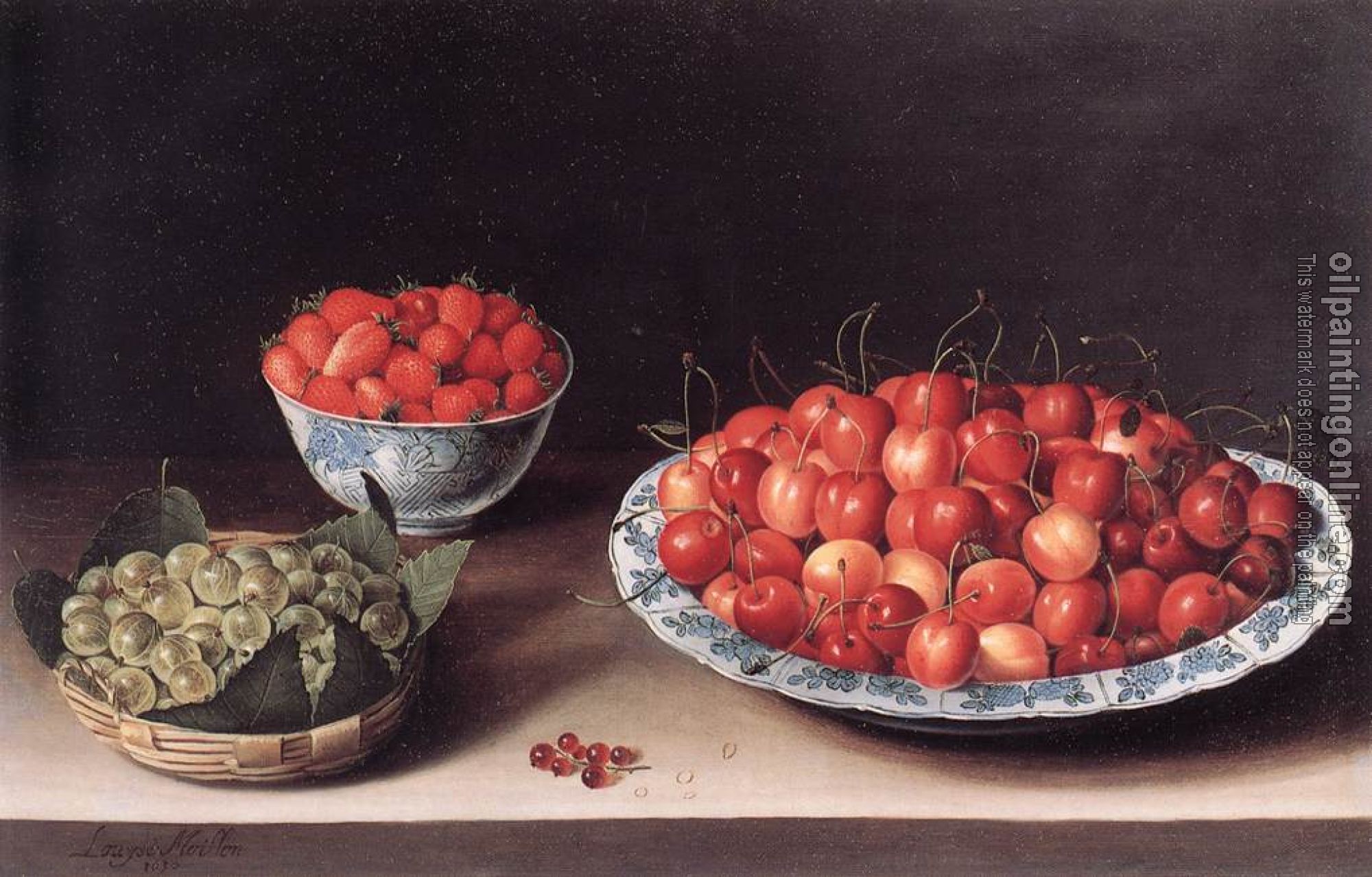 Moillon, Louise - Still-Life with Cherries, Strawberries and Gooseberries